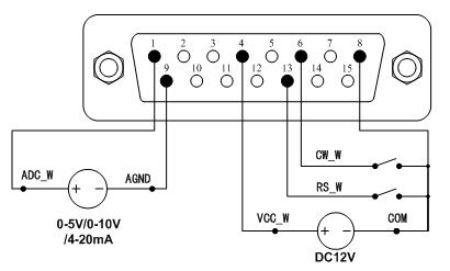 蠕動泵外控模式接線圖